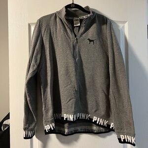 VS Pink Quarter Zip- grey